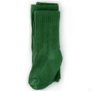 Little Stocking Co. Eden Green Infant Cable Knit Tights Cotton Blend 0-6 Months